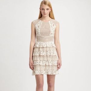 BCBGMAXAZRIA Nude Lace Dress - size 0